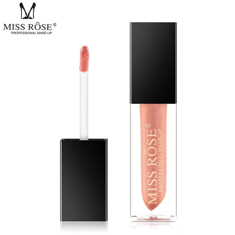 MISS ROSE Waterproof Shimmer Lipstick Golden Color Lip Gloss Nude Gloss Lip Makeup Shimmer Lip Tint Brand Cosmetics