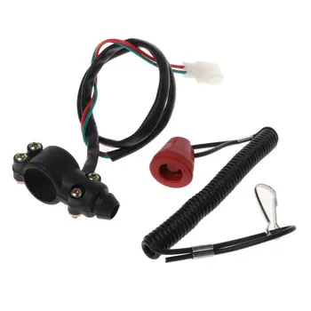 

Motorcycle Flameout Switch With Tether Engine Shut-off Equipment Universal Boat Outboard Safety Replacement Parts Accessories