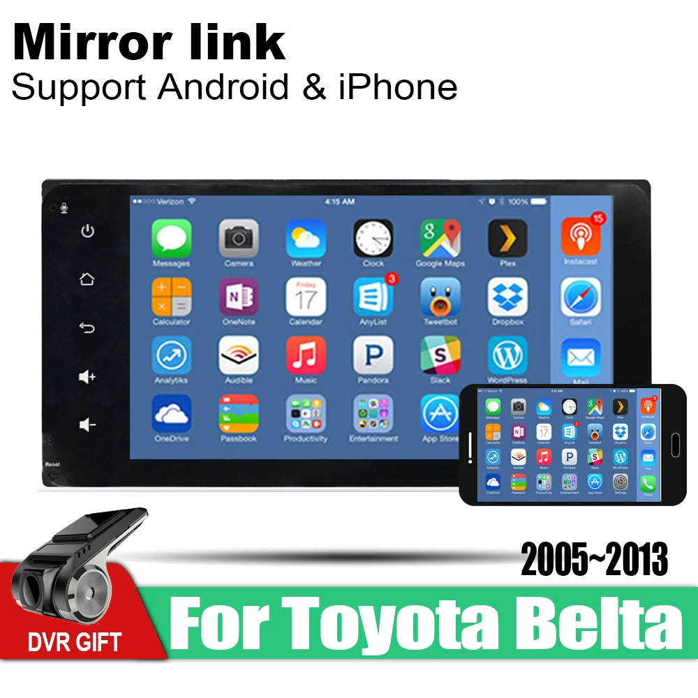 Perfect ZaiXi Android Car 2 din multimedia GPS Navigation For Toyota Belta Limo Vois Yaris 2005~2013 vedio stereo Radio audio video map 5