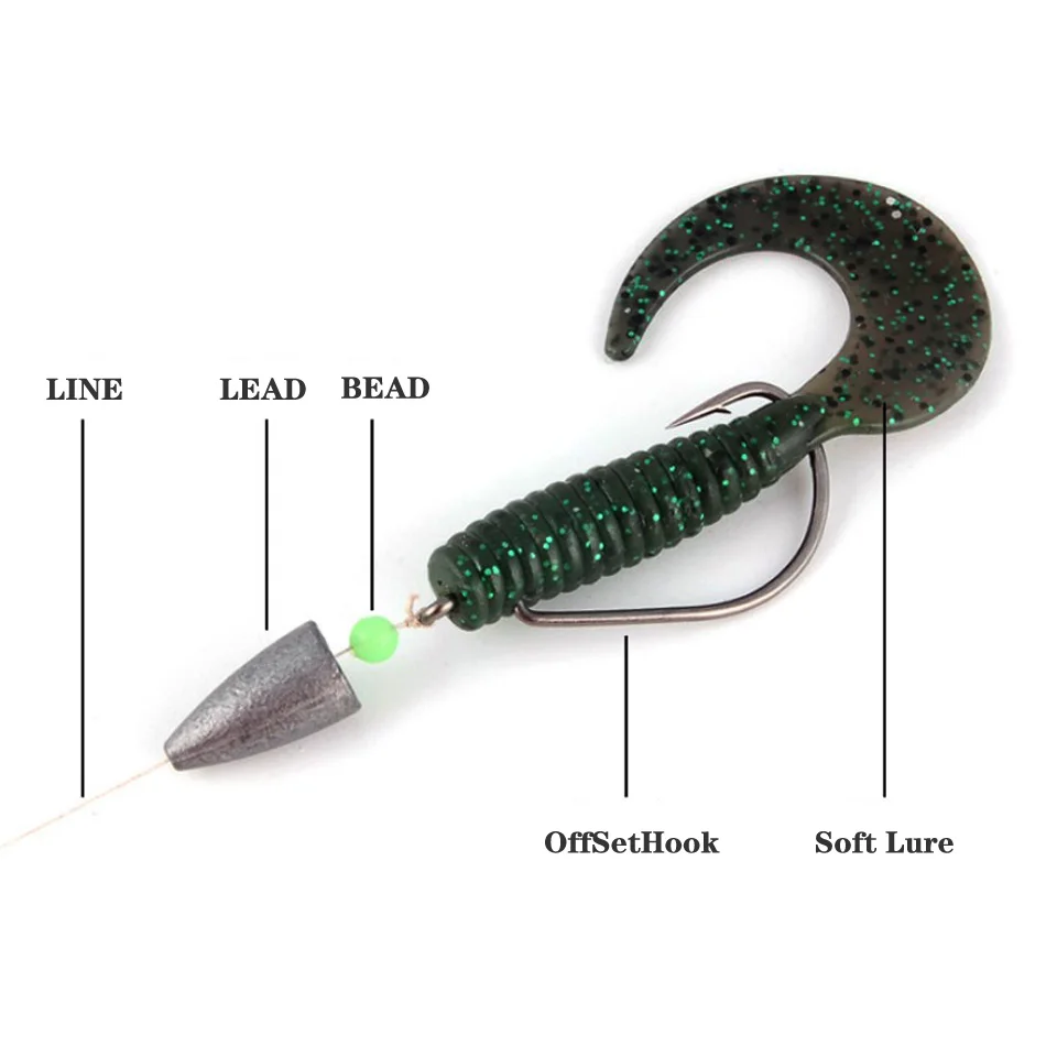 10pcs Offset Hook Carbon Steel Fishing Hooks Jig Crank Big Bass Hook Lead Jig Head Crank Barbed Hook for Soft Fishing Lure