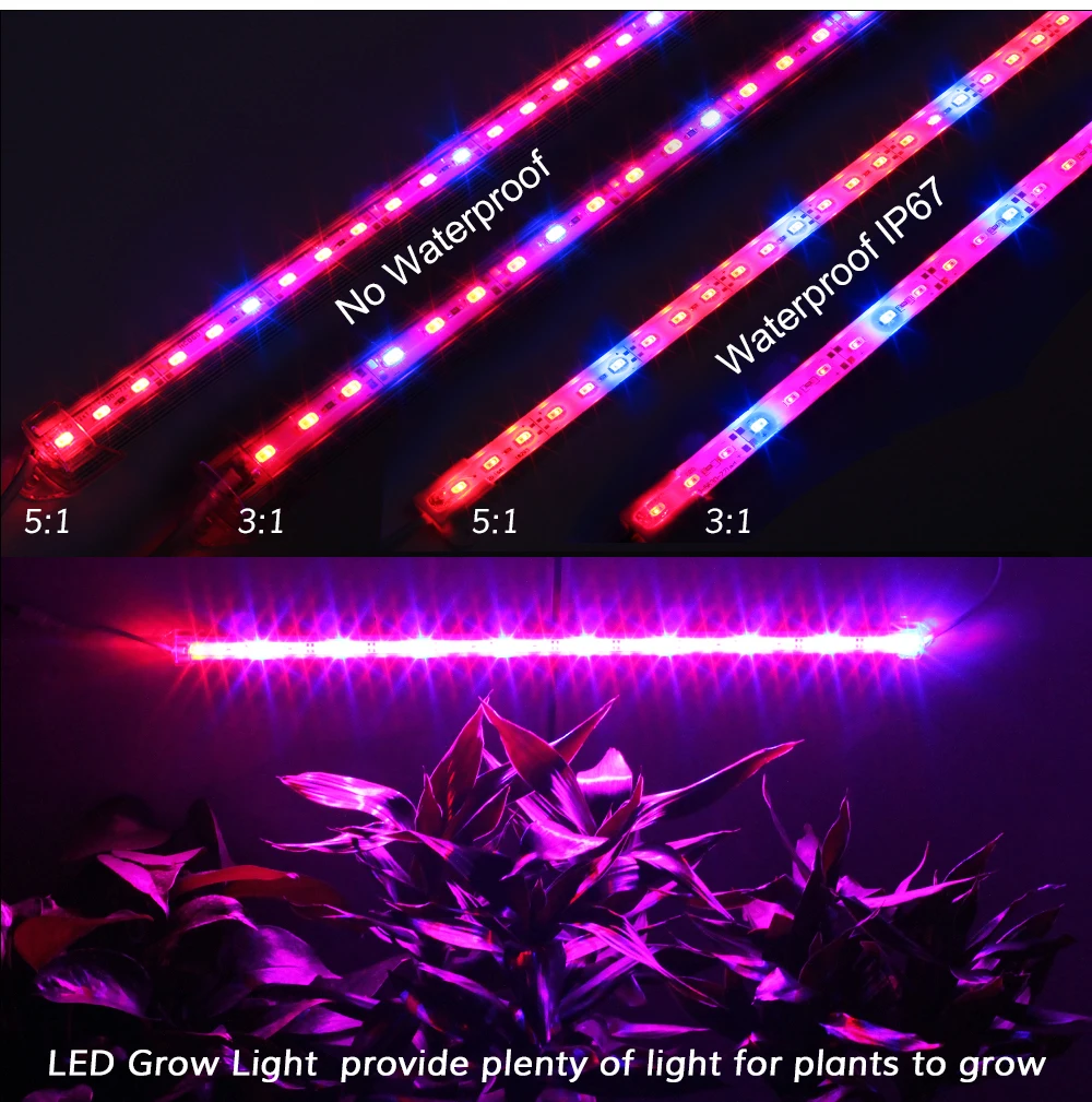 4 шт. светодиодный светать с 3A Мощность адаптер DC12V 50 см светодиодный свет бар 5630 для аквариума парниковых завод растущий свет