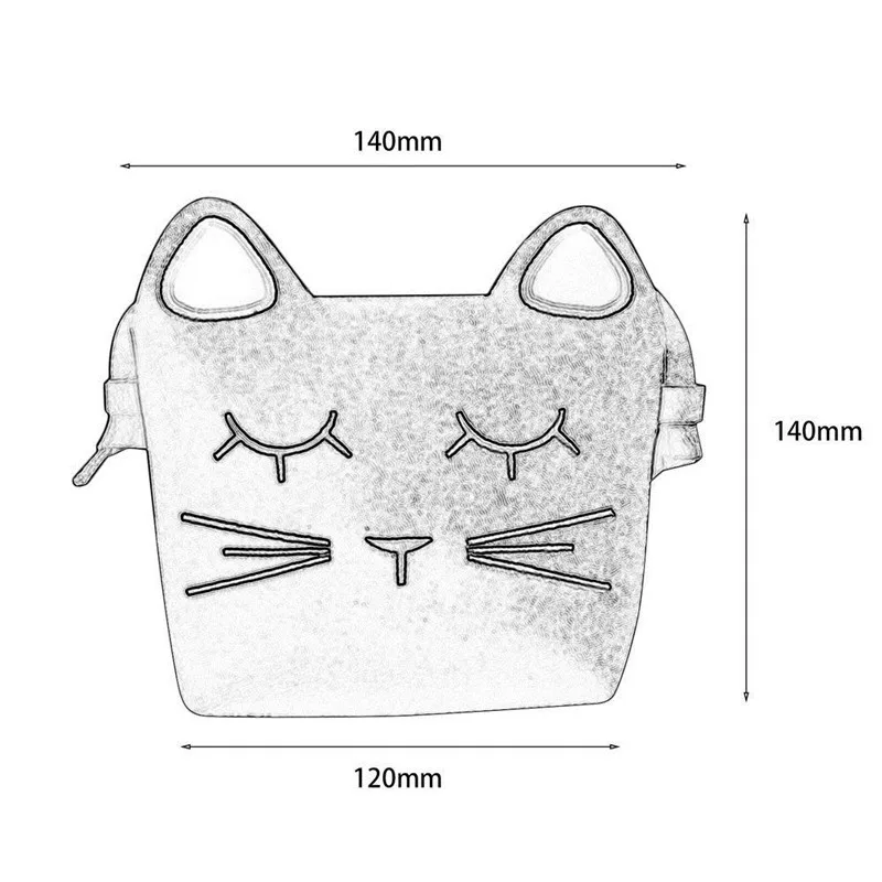 Новые детские однотонные сумки принцессы для девочек с изображением кошачьих ушей, плюшевые сумки через плечо, милые детские сумки-мессенджеры, подарок для девочек