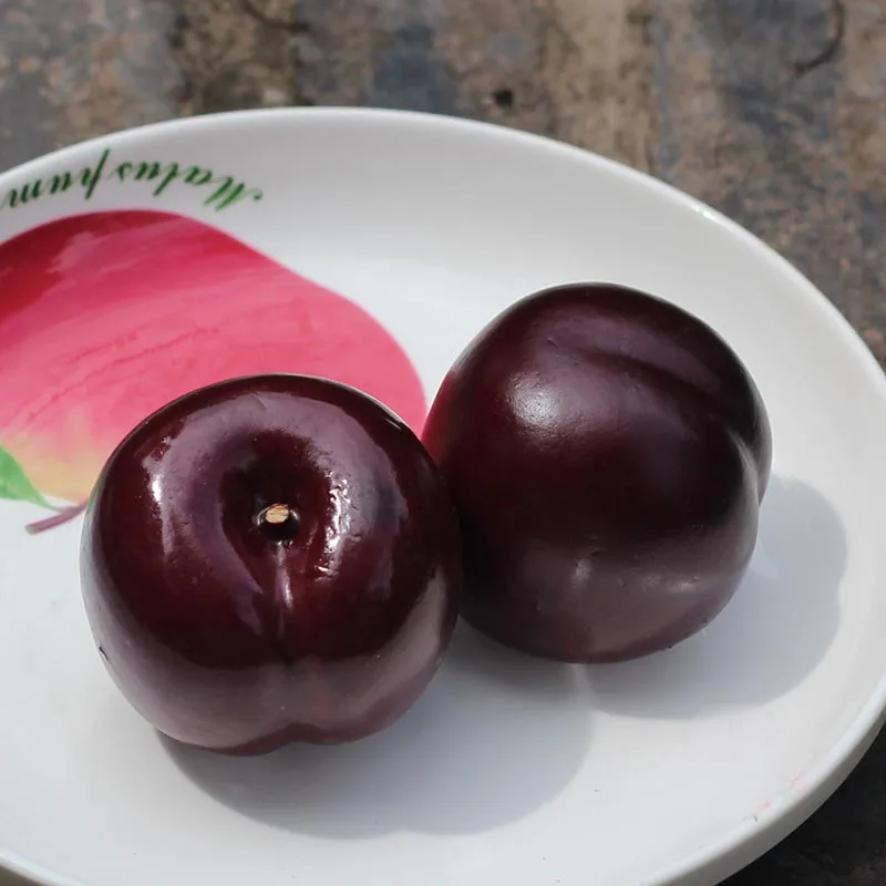 

10pcs Artificial Dark Red Plum Decorative Plastic Fruits Home Kitchen Decor Fake Fruit Photography Props