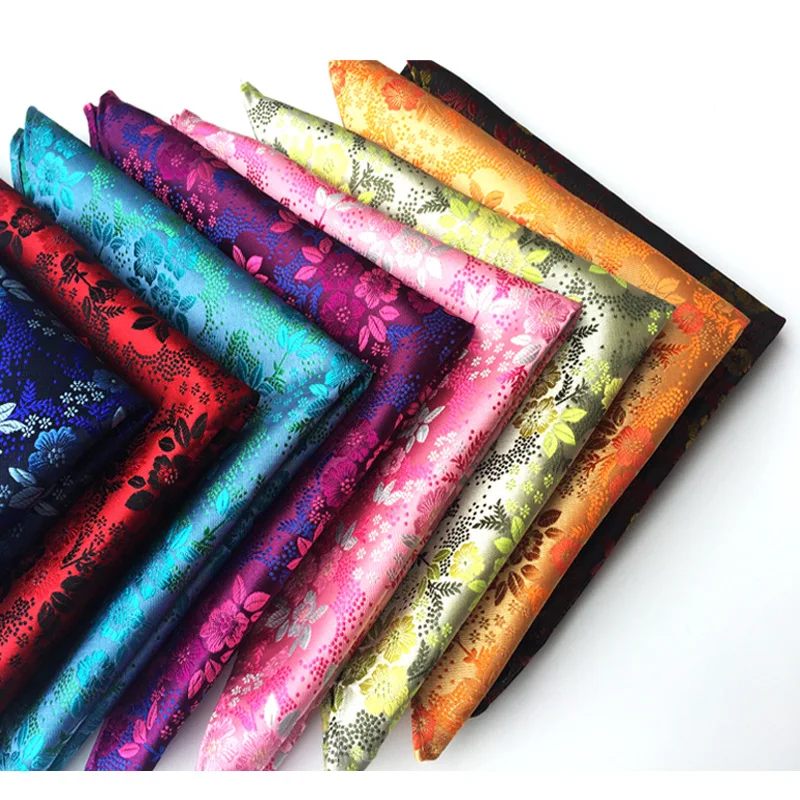 

Men's 100% Silk Handkerchief Hanky Man Paisley Floral Jacquard Woven Pocket Square 25*25cm For Business Wedding Party