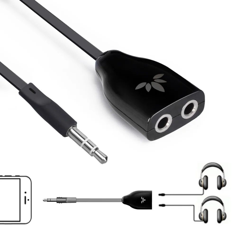 Сплиттер для наушников с разъемом AUX 3 5 мм|splitter 3.5mm|cable yheadset audio cable |