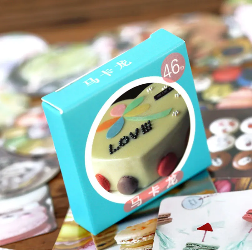 

46 Pcs/bag kawaii Macaron Mini Paper Decoration DIY Scrapbook Notebook Album Sticker Stationery Kawaii Girl Paper Sticker