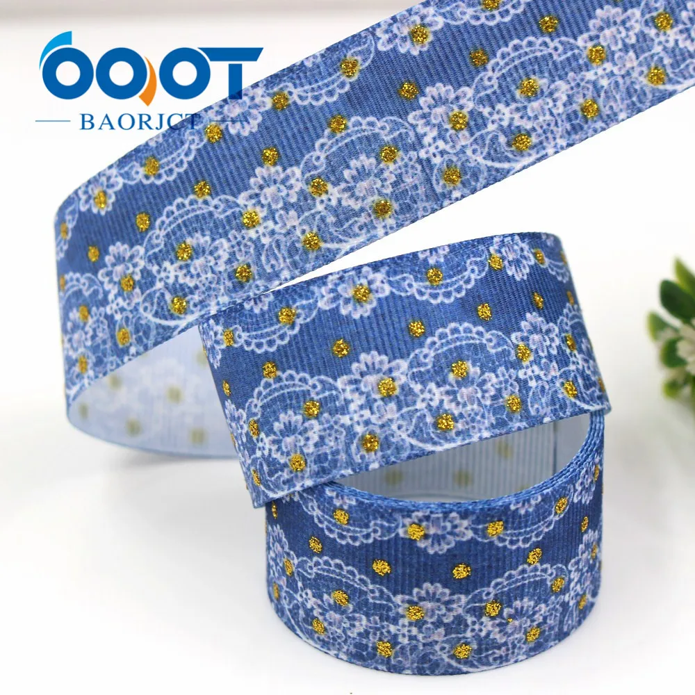 1'' 25MM 10yards point Laser gold Printed grosgrain ribbon DIY handmadeHair accessories Material wedding gift wrap | Дом и сад