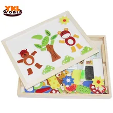 Многофункциональные развивающие деревянные магнитные Логические игрушки для Для детей игрушки ребенка стираемый чертежная доска головоломки животных(S8
