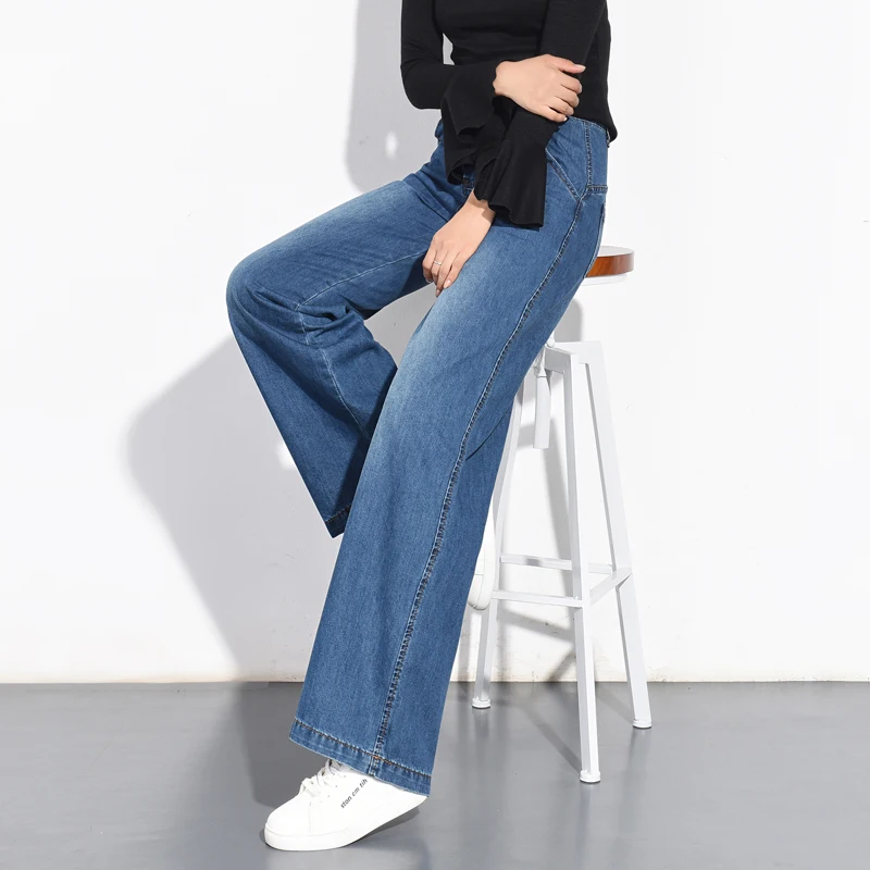 

Winter Fleece Flare Jeans Women Plus Size High Waist Wide Leg Pants Baggy Plus velvet Bell Bottom Denim Trousers Pantalon 8038