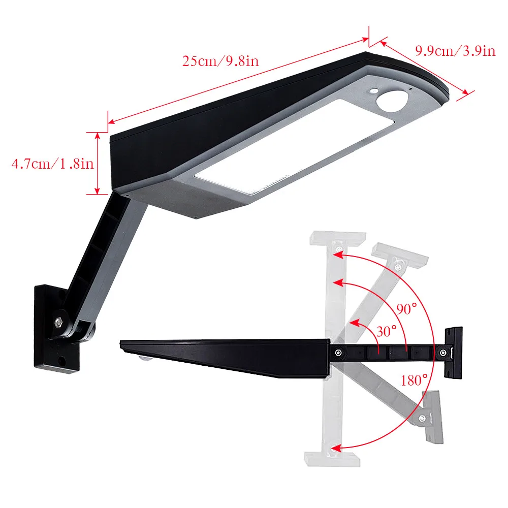 Солнечный светильник 900LM 48LED лампа настенная лампа с дистанционным управлением PIR датчик движения 4 режима регулируемый водонепроницаемый солнечный светильник s