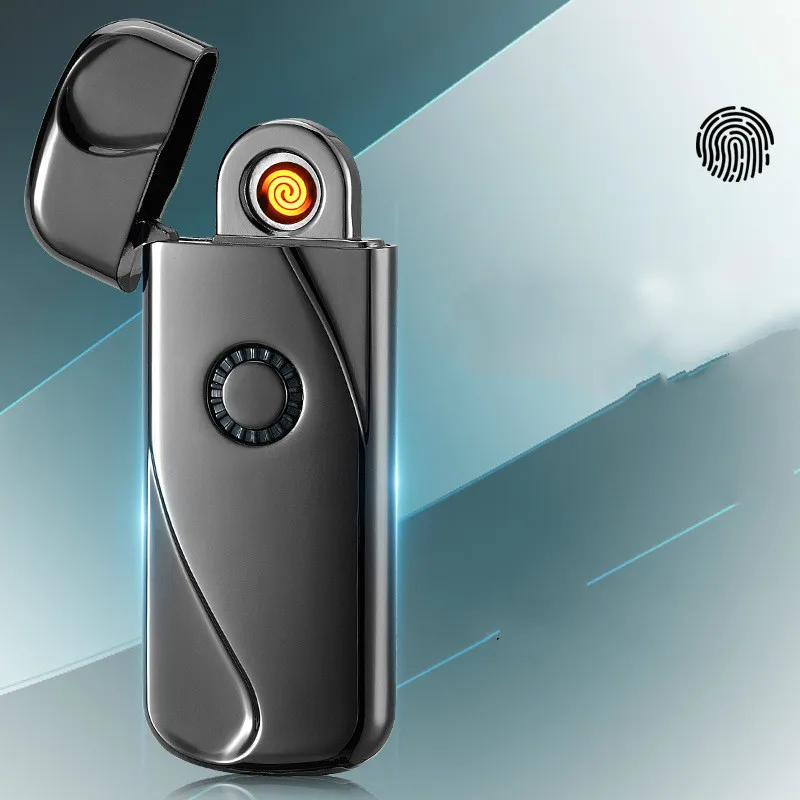 

2PCS/LOT Creative Wind-proof Fingerprint Inductive Electronic Rechargeable Cigarette Lighter