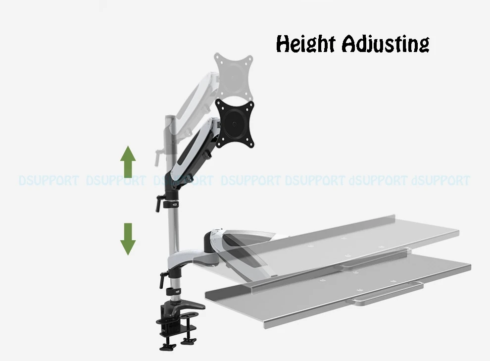 Эргономичный газовый пружинный монитор с подставкой из алюминиевого сплава+ держатель клавиатуры полное движение настольное крепление для скалолазания монитор Подставка Кронштейн