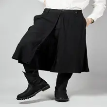 27-44 Мужская одежда, большие размеры, Европа, США, индивидуальность ложных двух брюк для отдыха, девять шаровар, широкие штаны