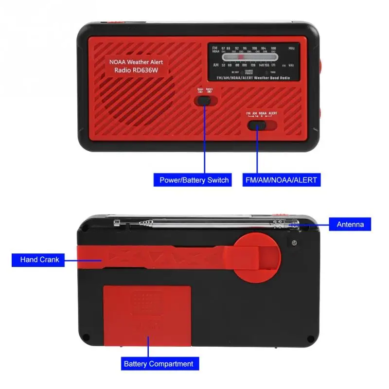 Аварийный фонарик Ручной радио солнечной энергии банк Fm Am Noaa радио с телефоном зарядное устройство для наружной рыбалки кемпинга