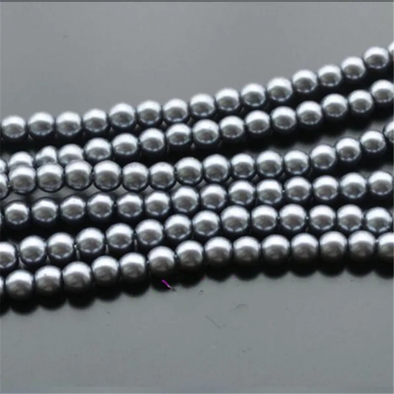 Loose 3mm 10mm Deep Grey Color Fake Pearl Diy Hand Craft Round