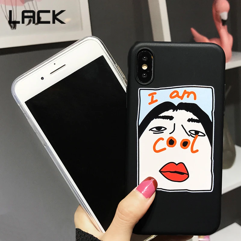 Чехол LACK Cute Letter I AM COOL для iphone X XS Max XR забавный мультипликационный парный мягкий