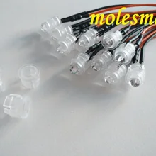 5x5 мм 3 В DC Предварительно проводной прозрачный СВЕТОДИОДНЫЙ светильник+ пластиковый держатель лампы красный желтый синий зеленый белый оранжевый УФ-розовый теплый белый