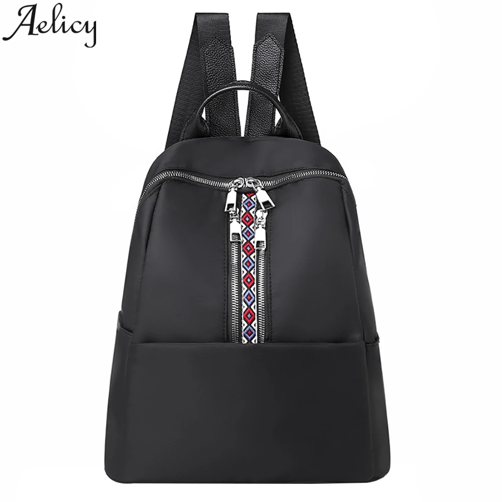 

Aelicy 2019 Women Color Matching Wild Fashion Leisure Travel Bag Student Bag Backpack Oxford Backpack Student Female Travel