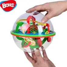 BOHS 100 Steps Small Big Size 3D Labyrinth Magic Rolling Globe Ball Marble Puzzle Cubes Brain