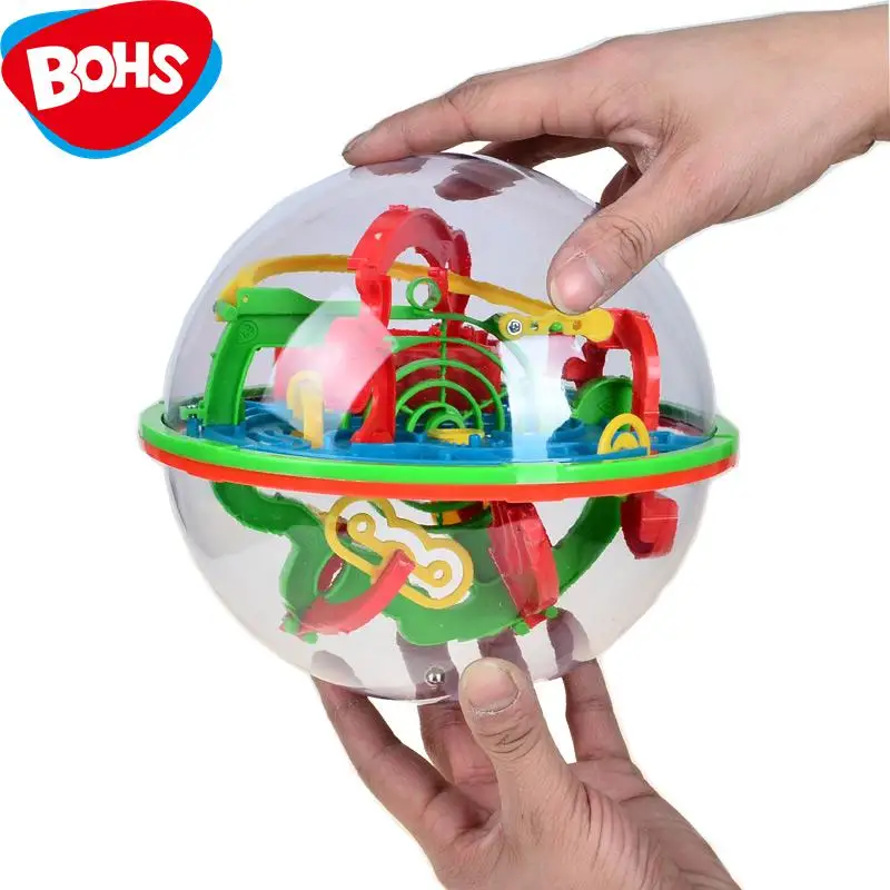 BOHS 100 Steps Small Big Size 3D Labyrinth font b Magic b font Rolling Globe Ball