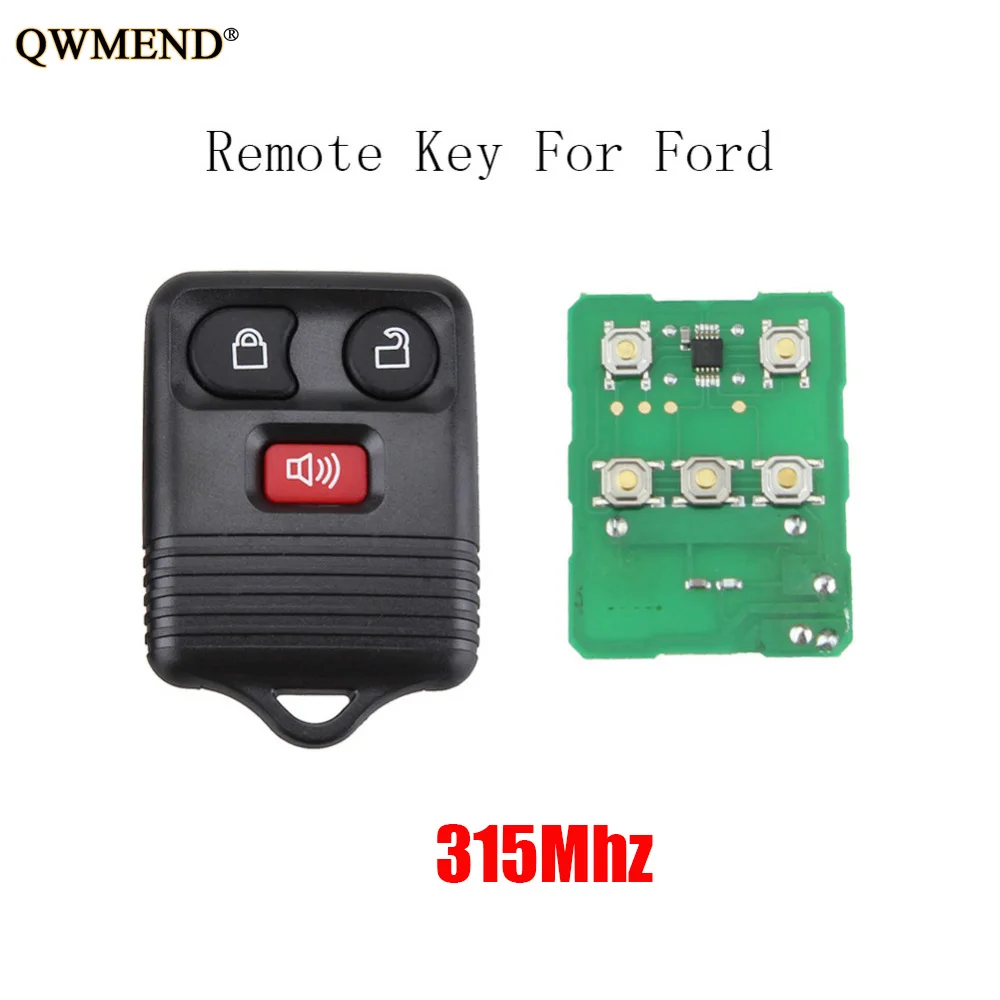 QWMEND 10 шт. * 3 кнопки 315 МГц удаленный ключ для Ford 2001 2002 2003 2004 2005 2006 2007 Escape F 150 Explorer