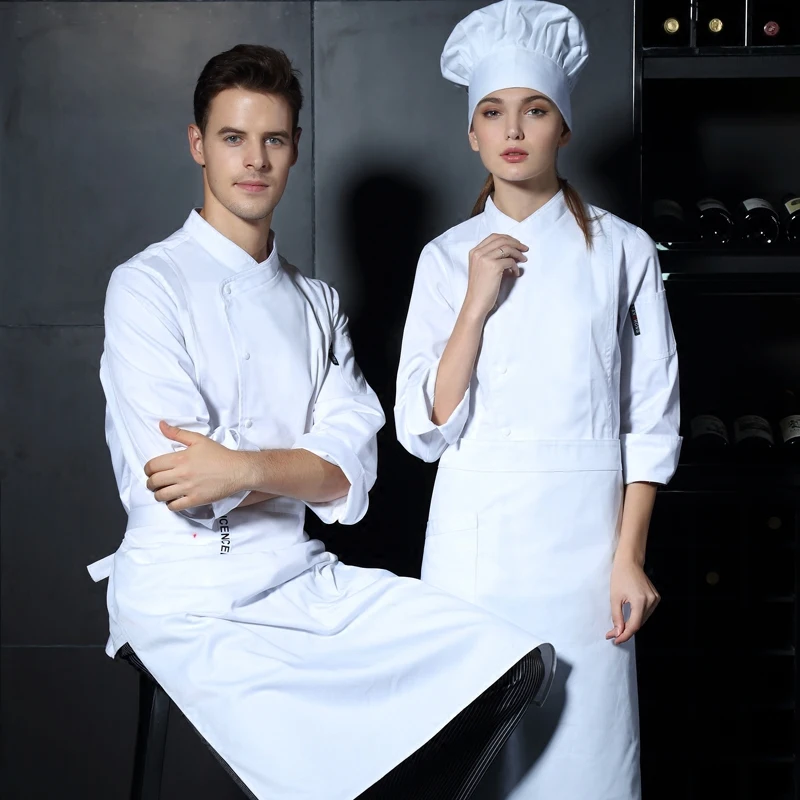 Buy 2018 Unisex Bakery Cook Uniform 3 Colors Long