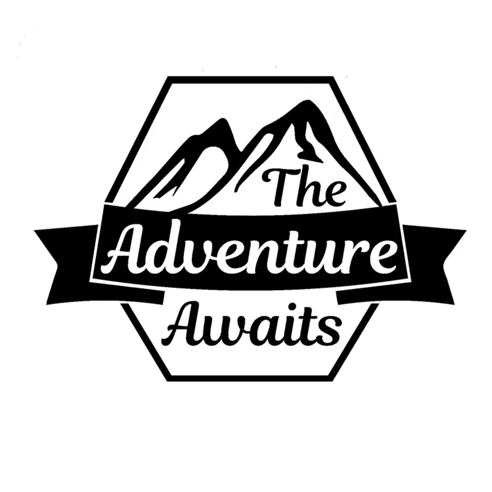 The Adventure Awaits Car Caravan Campervan Motorbike Laptop Vinyl Decal Sticker BlackSilverLaser 1410CM (2)
