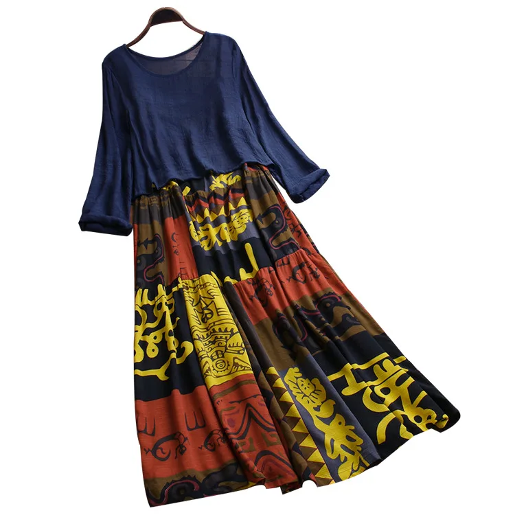 

QPFJQD Women Sleeveless Long Strap Loose Dress 2 Piece Female Casual Shirt Tops And Vintage Linen Beach Holiday Dresses Printed