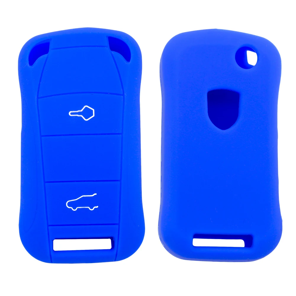 

Car Smart Key Case Cover silicone protector For Porsche Cayenne turbo 2003-2012 2 Button key FOB shell accessory