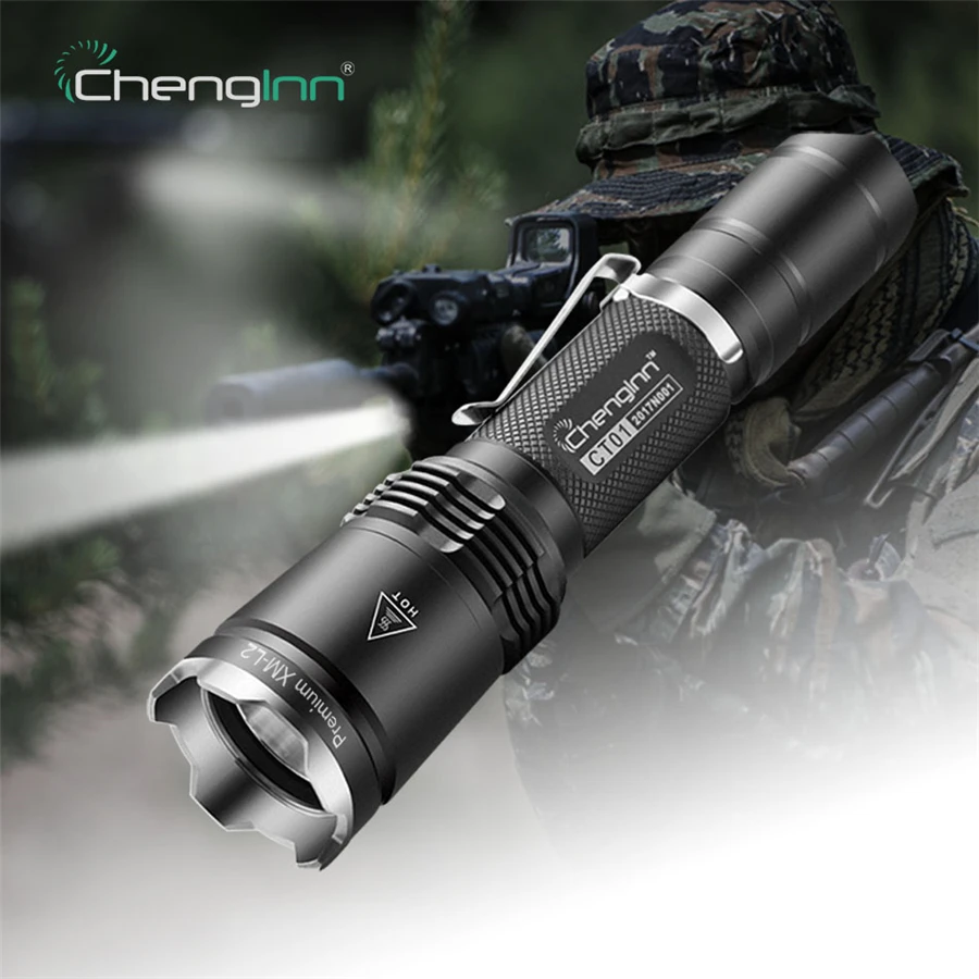

Chenglnn CT01 Self defense 7 Modes LED Tactical 18650 Battery lanterna olight flash lights flashlights torches scuba underwater
