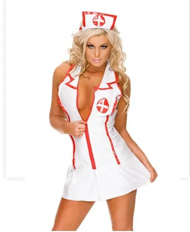 Wendywu модный сексуальный костюм медсестры для косплея, женское белое мини-платье с глубоким v-образным вырезом, костюмы