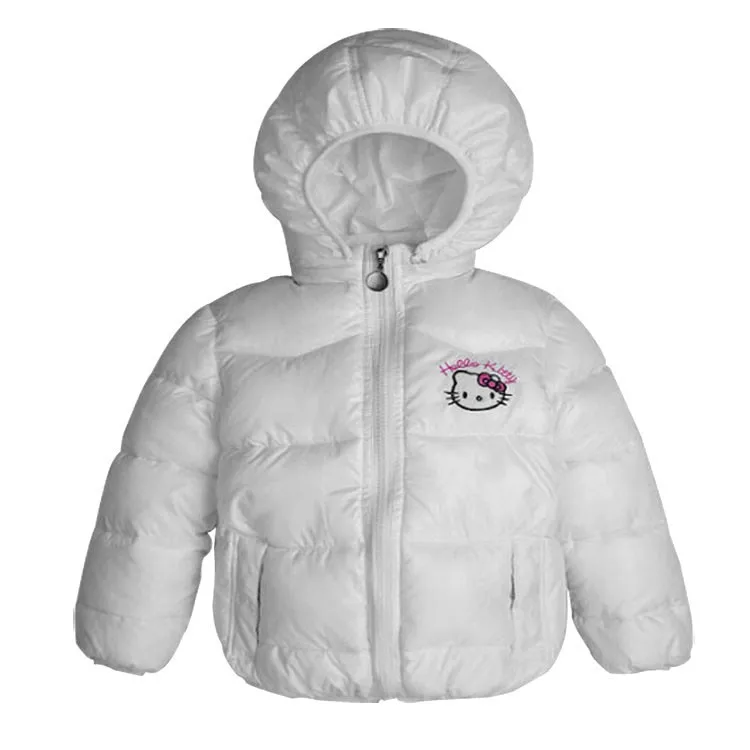 Розничная, От 2 до 7 лет, новая детская зимняя верхняя одежда, куртки с рисунком для девочек, пальто, Рождественский костюм для маленьких детей - Цвет: white