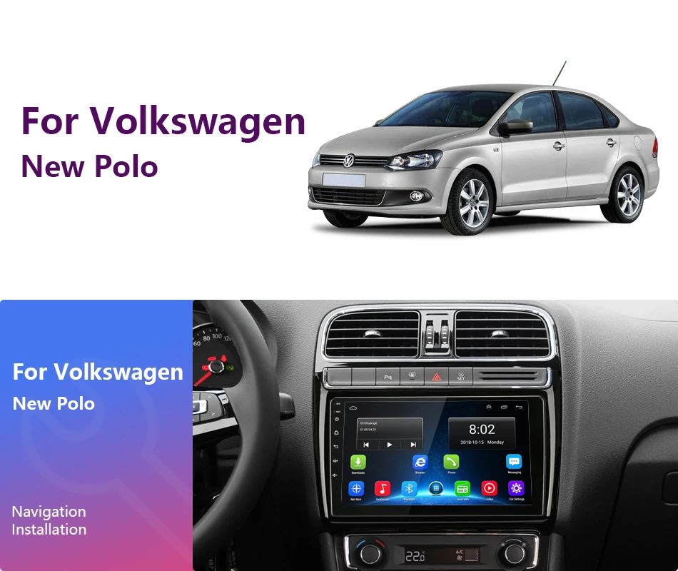 Perfect Jansite 9" Car Multimedia Player for Volkswagen Polo Reverse Camera touch screen 4G network 1024*600 Steering Wheel Control WIFI 1
