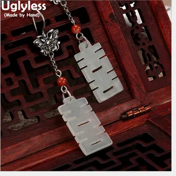 

Uglyless Real 925 Sterling Silver Nature Jade Maze Dangle Earrings Women Vintage Handmade Butterfly Brincos Bijoux Beads Jewelry