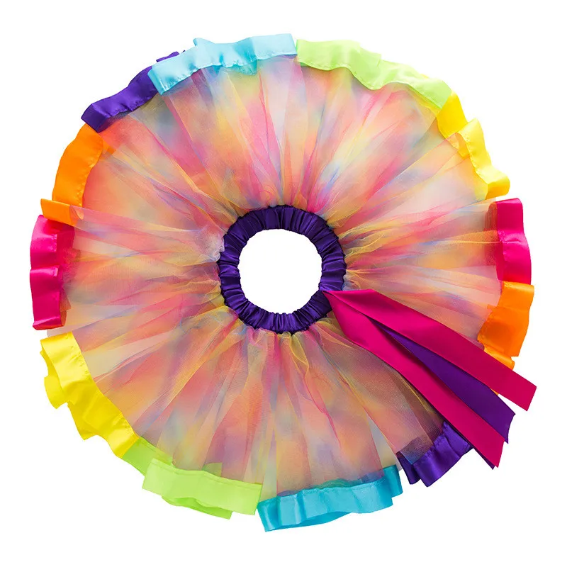 Rainbow Dress Children Girls Clothes Tutu Dresses for Kids Party Colorful Tulle Child Halloween Christmas Costume Acting Dancing (3)