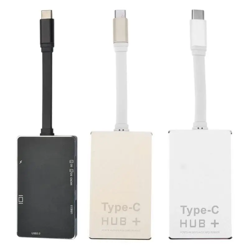 

7 in 1 USB-C Hub with Type C Power Charging 4K HDMI Video Display SD/HC/TF Card Reader USB 3.0 HUB for MacBook Pro