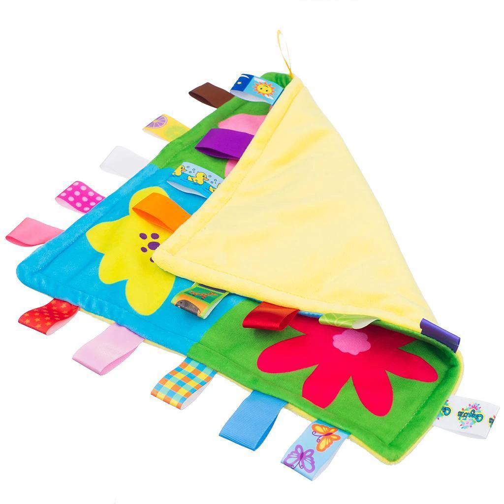 

Soft Newborn Baby Colorful Blanket Plush Pacify Comfort Towel Security Label