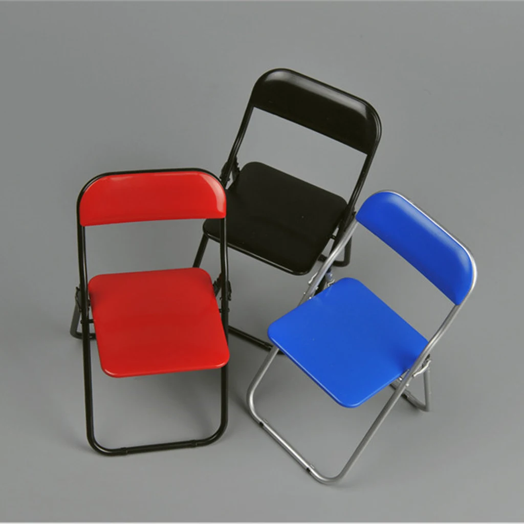 1Pc Miniature Blue Folding Chair for 1/6 Hot Toys 12 Inch Soldiers Action Figure Dolls Accessory Furniture Decor Toy