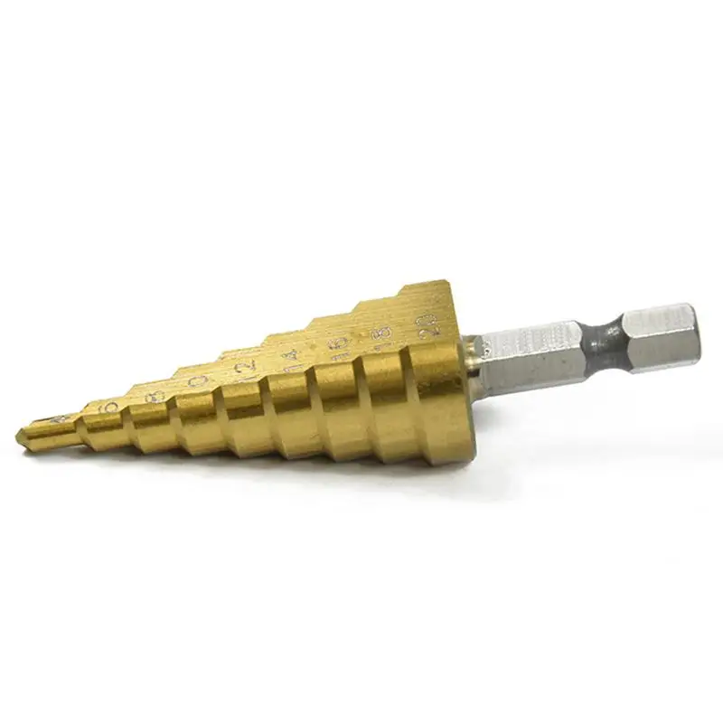 

HSS High-speed Steel Step Cone Bit Titanium Metric Hole Cutter Power Tool Hand Accessories Drill(4-20MM) Construction Tools