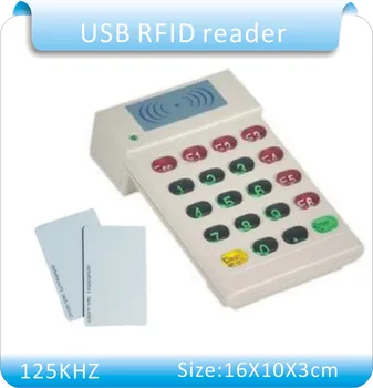 

FREE shipping YLE706 USB port 125KHz RFID Proximity ID Card Reader+number keyboard ,10 bits decimal +10pcs