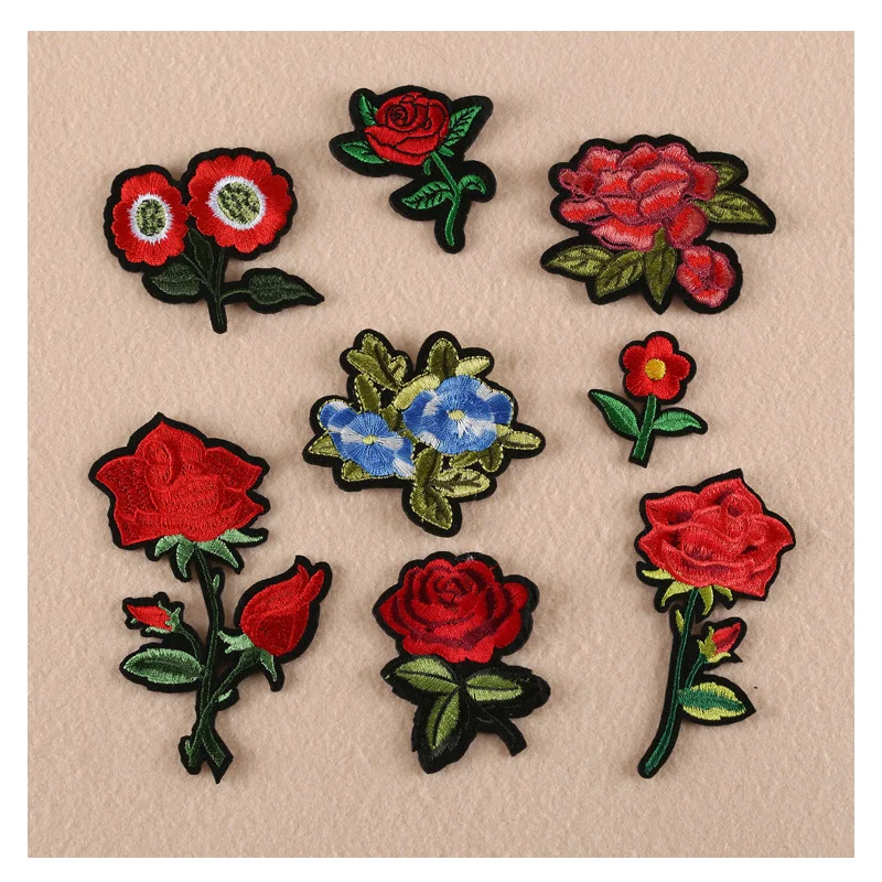 2017 New Lovely Flowers Patches Iron On Or Sew Fabric Sticker For