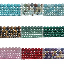 4 6 8 10mm Natural Stone Beads Amethysts Agates Lapis lazuli Turquoises Stone Beads For Jewelry Making DIY Bracelet Necklace 4 6 8 10mm Natural Stone Beads Amethysts Agates Lapis lazuli Turquoises Stone Beads For Jewelry Making DIY Bracelet Necklace