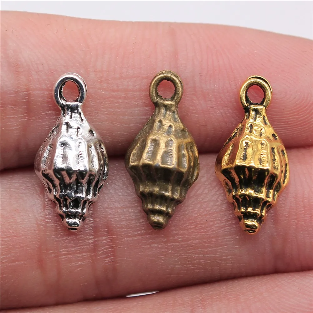 

WYSIWYG 15pcs 19x9mm Charm Conch 3 Colors Alloy Conch Charms Shell Conch Pendant Charms For Jewelry Making