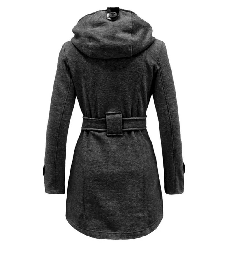 awesome STERNBILD Women Fashion Woolen Coat Winter Casual Hooded Warm Jacket for Women Double Breasted Pea