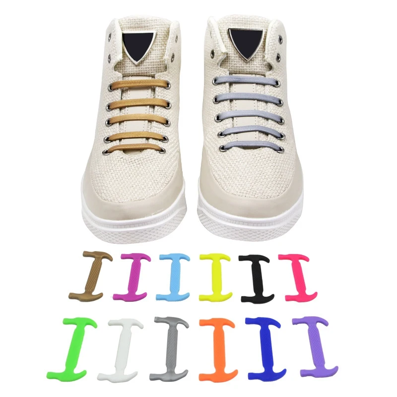 

12pcs No Tie Shoelace Unisex Silicone ShoeLaces for Sneakers Women Men Elastic Shoes Laces No Tie Shoelaces Lacing Shoe