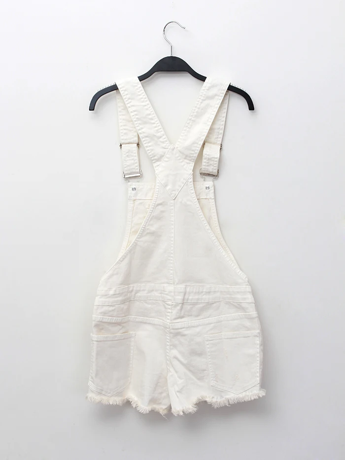 white dungaree shorts womens