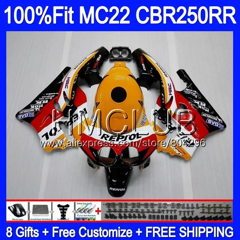 

Injection Body Repsol Orange For HONDA CBR250RR CBR 250RR 90 95 96 97 98 88HM.11 MC22 CBR250 RR 1990 1995 1996 1997 1998 Fairing