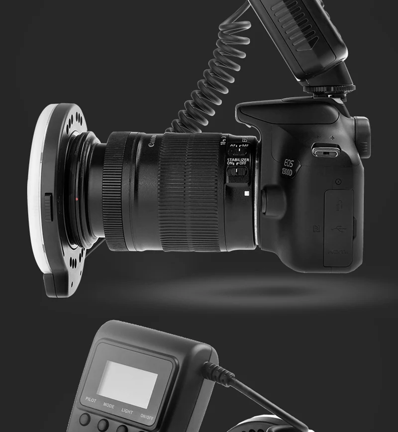 Spash RF-600D макро кольцо вспышка для Nikon Canon Olympus sony Mi Горячий башмак камера ЖК-Вспышка Speedlite с дисплеем фотографическое освещение