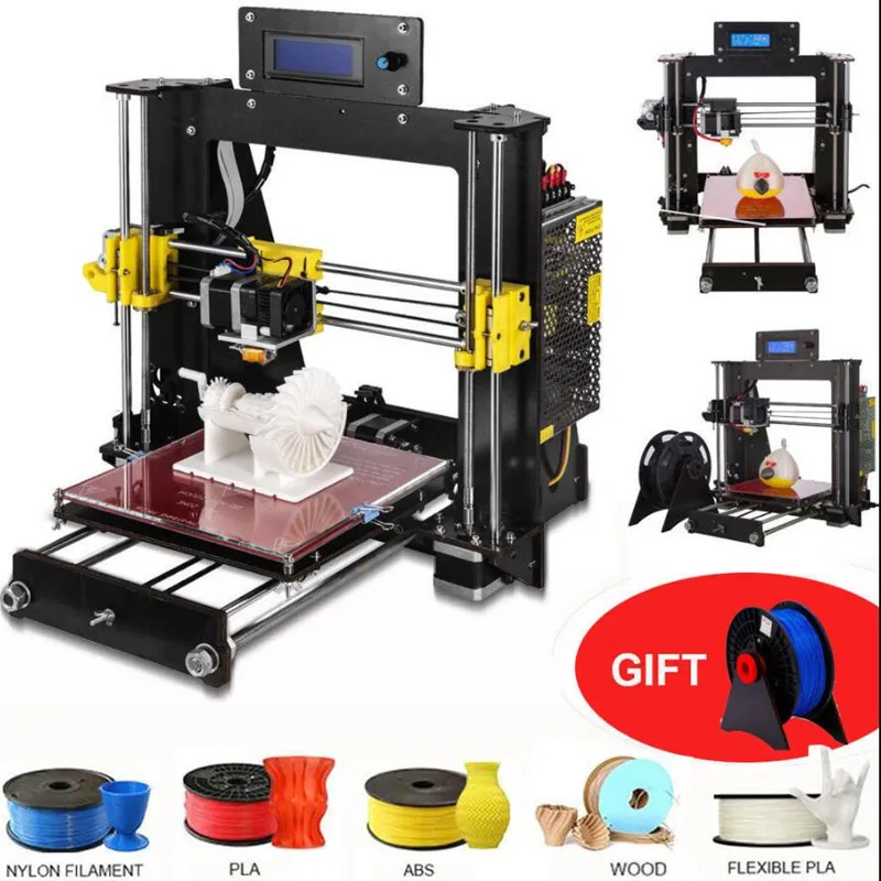 Последние A8 Высокая точность MK8 Prusa I3 3D-принтеры DIY Kit-подарок-PLA 3d нити резюме Мощность сбой печати