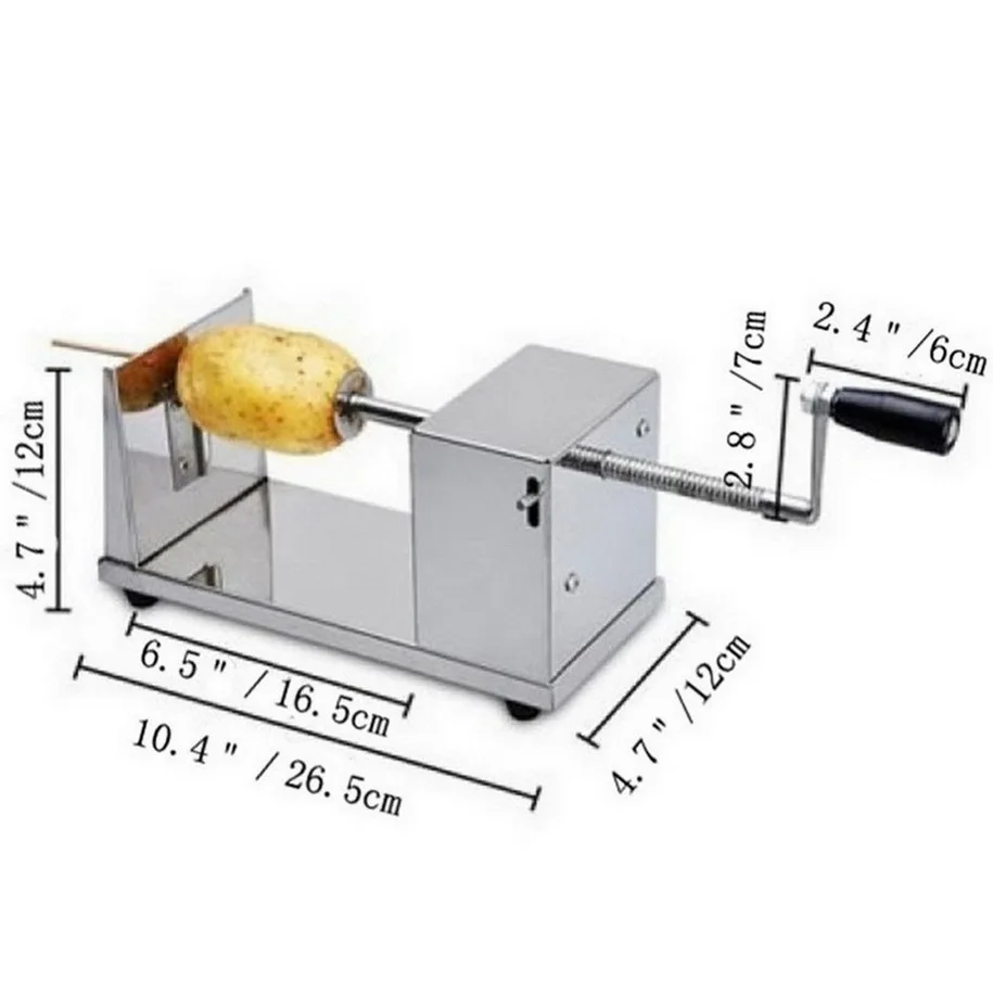 OUTAD Manual Stainless Steel Twisted Potato Slicer French Fry Potato Vegetable Spiral shaped cutter for Home Restaurant